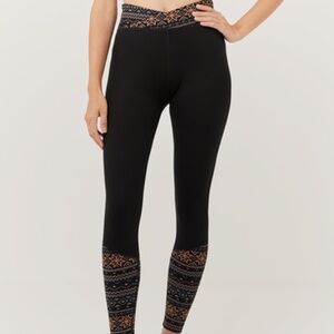 NWT Pact Black/Nordic Nights Crossover Legging